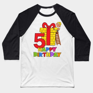 5th Birthday Party 5 Year Old Five Years Baseball T-Shirt